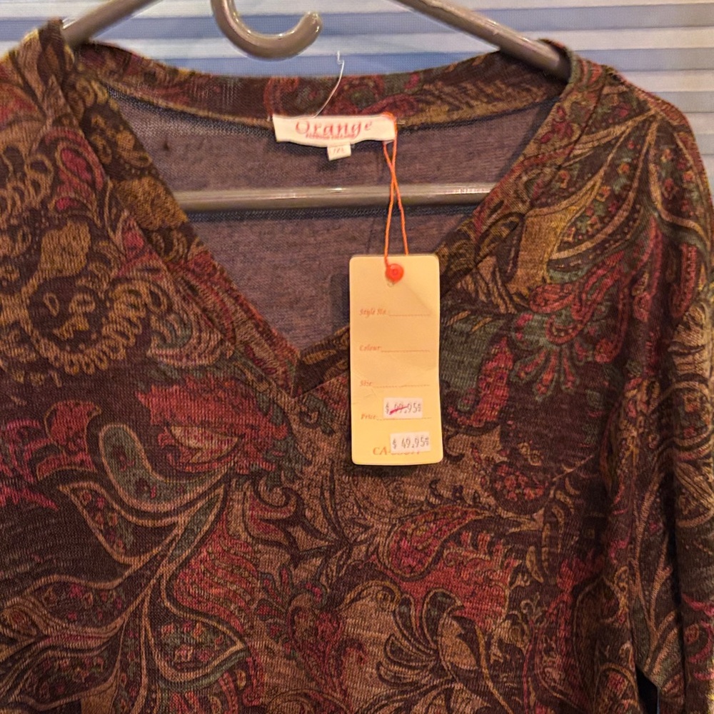 Orange Women's Multicolor Paisley Top